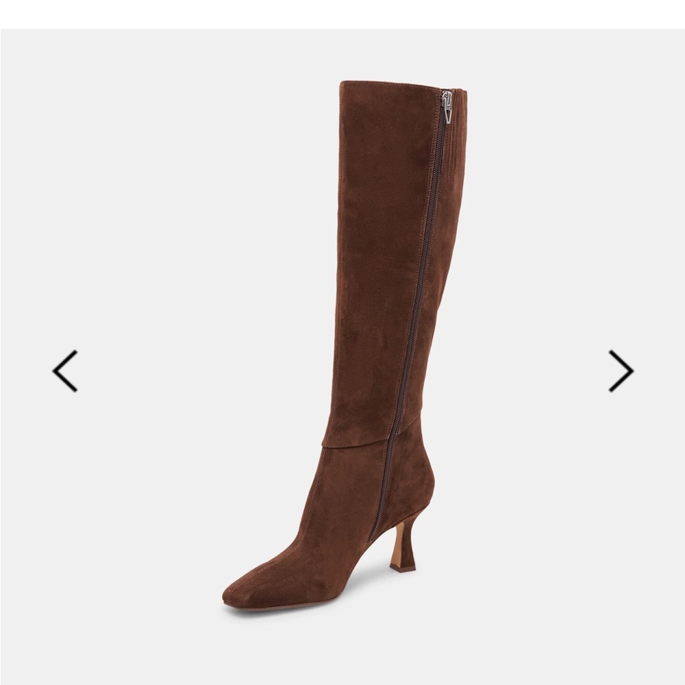 Dolce Vita Brown Suede Heeled Boots - Picture 3 of 10